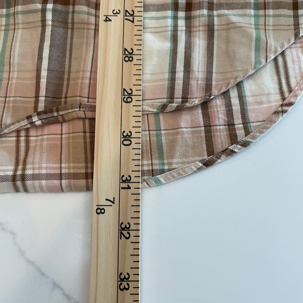 Ralph Lauren Mens Classic Fit Plaid Button Down Shirt Brown Pink Green - Picture 9 of 10